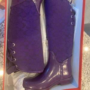 Coach rain boot EUC size 7 Violet